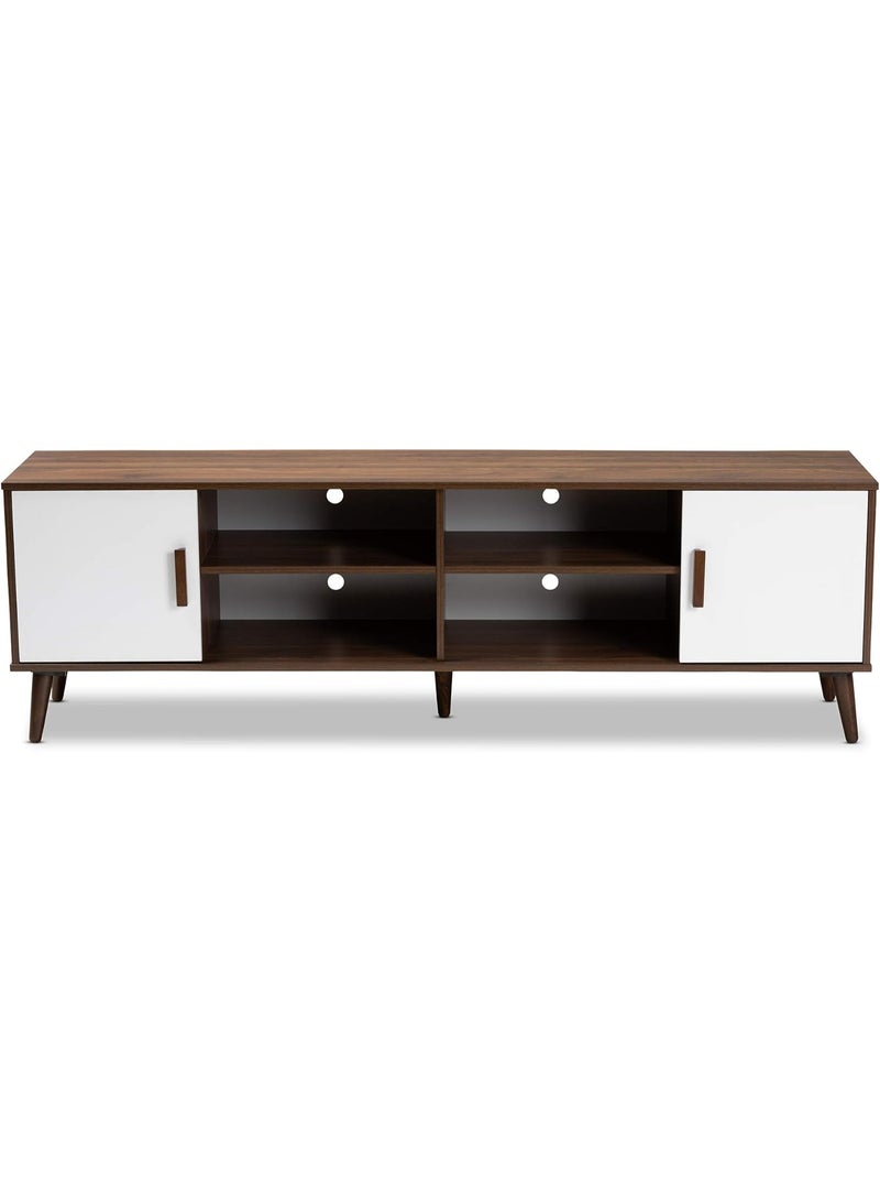 Baxton Studio TV Stands, One Size, Walnut Brown/White - Image 5